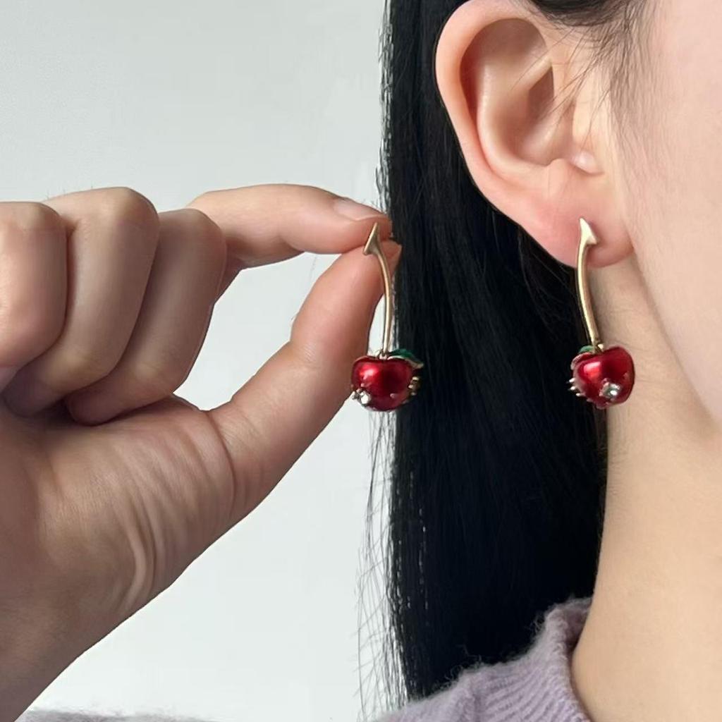 2025 Women's Trendy Strawberry, Cherry & Mushroom Stud Earrings - Versatile & Stylish High-End Jewelry