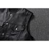 Chinese Size Men Leather Vest 100% Cowhide Motorcycle Vest Biker Leather Vests Moto Leather Waistcoat Asian Size M-6XL M435