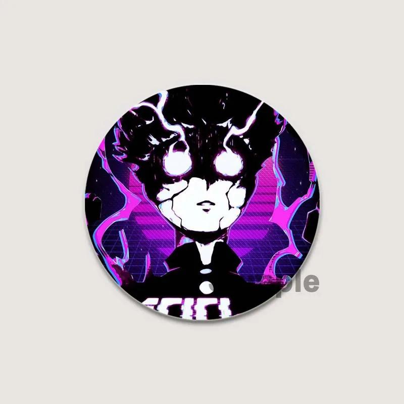 32/44/58mm Japanese Anime Mob Psycho 100 Badges On Backpack Accessories Lapel Pins Cartoon Brooches for Clothes Bag Decor Fans Gifts