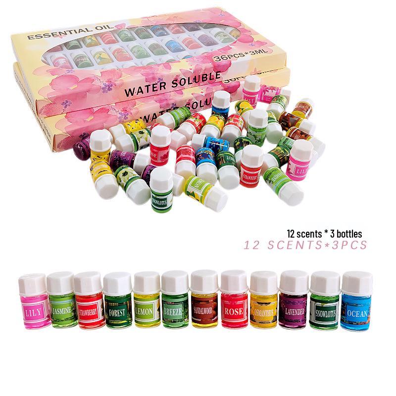 12 Scents Water-Soluble Essential Oils Set - 12x3ml Bottles for Home Aroma