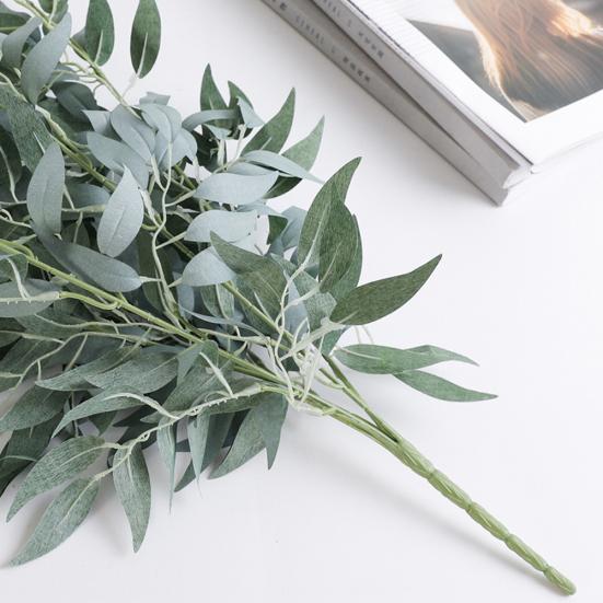 1ks Umělé listy z vrbového proutí Falešné listy zelené rostliny Svatební domácí dekorace