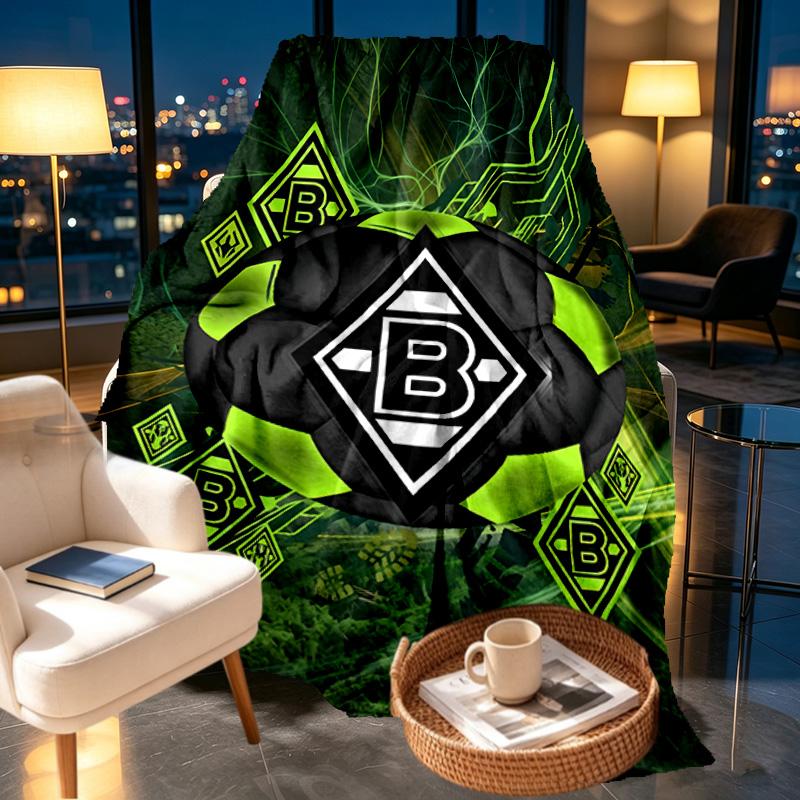 Borussia Mönchengladbach Print Decke - Weich & Bequem, für Schlafzimmer, Reisen, Sofa, Heimdekoration - Geburtstags-Weihnachtsgeschenk für Freund
