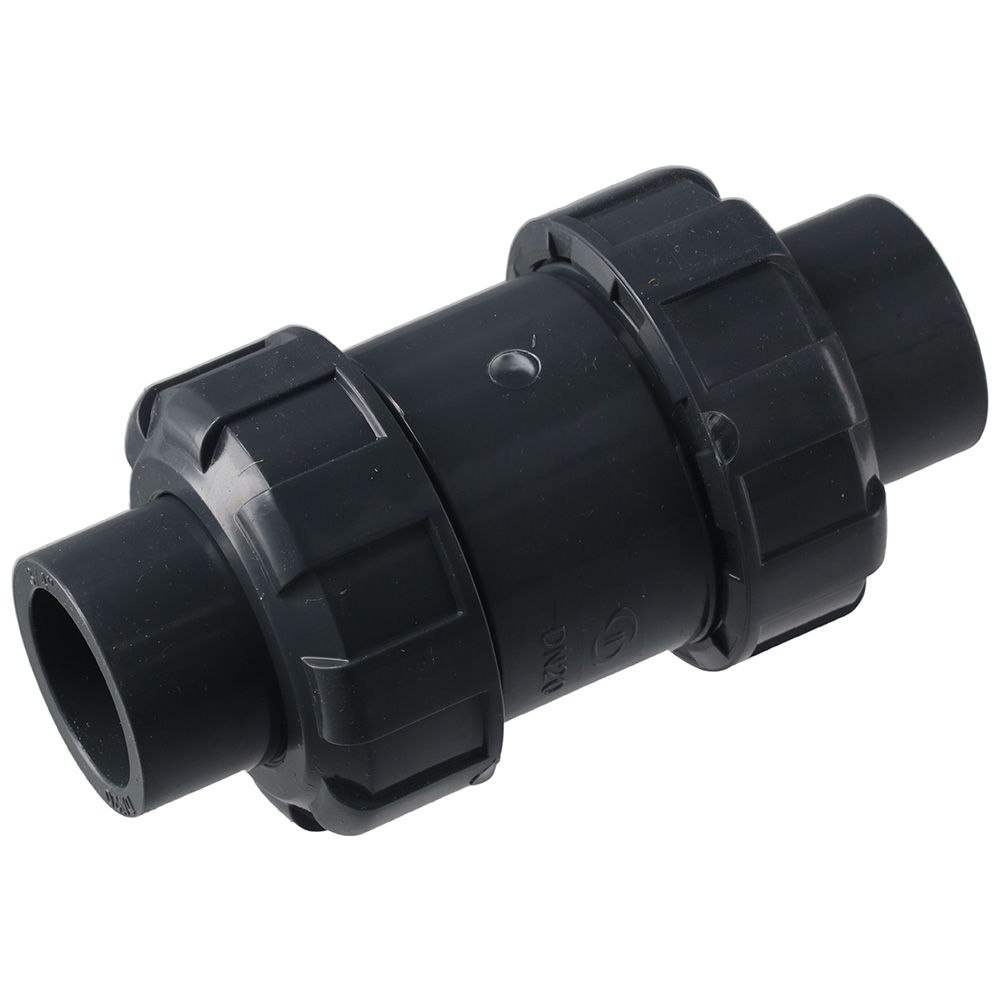 Durable UPVC One-way Valve Black 1/2" Check Valve True Union Double Union Backflow Valve Water Oil