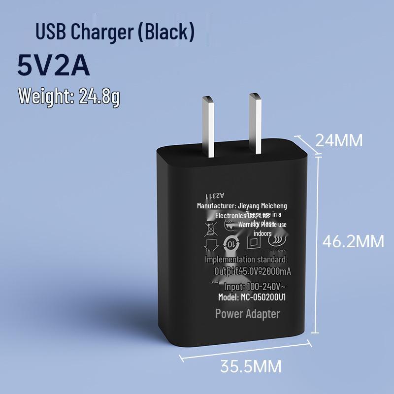 3C-zertifizierter USB-Netzteiladapter: 5V2A & 5V1A Mobiles Ladegerät für Universelle Geräte