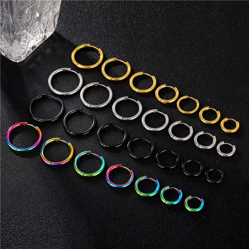 1-6 Paia 6mm-22mm 18G Acciaio Chirurgico 316L Piccoli Cartilagine Helix Lobuli Sleeper Huggie Cerchi Set per Uomo Donna