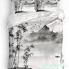 Chinese Ink Landscape Painting Bamboo Duvet Cover With Pillow Case Custom 3pcs Bedding Set Quilt Cover Double Bed Home Textile