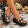 Women Leopard Slippers Summer Wedges Heels Beach Slippers Women Fashion Casual Platform Sandals Slides Women Zapatos De Mujer