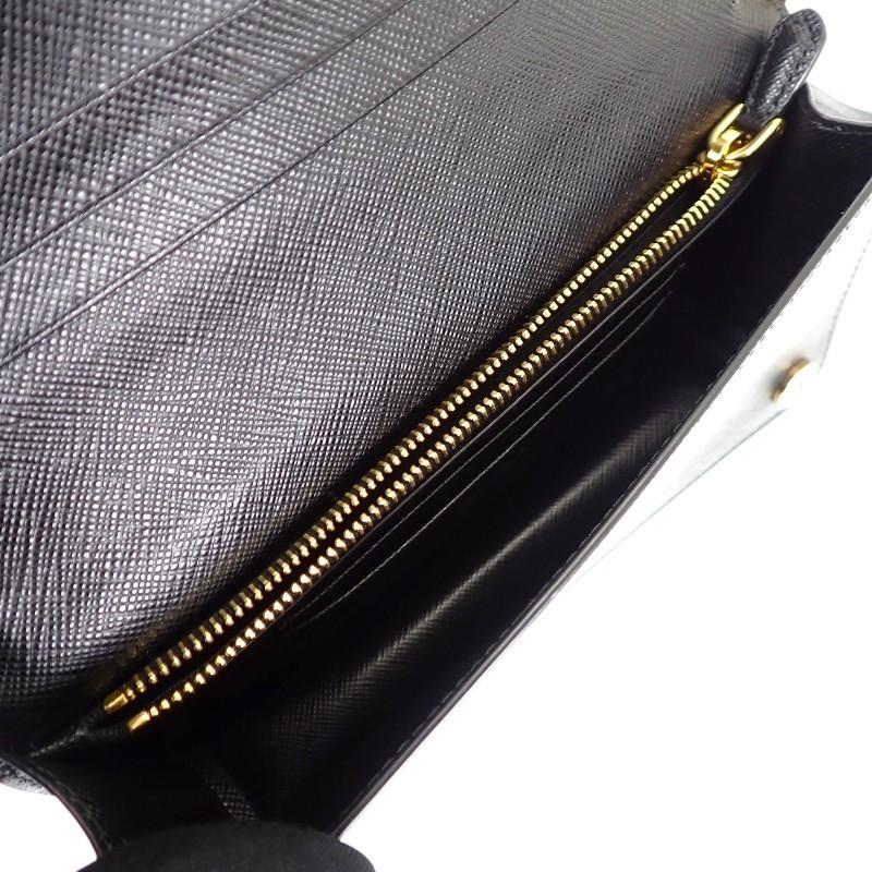PRADA  1DH029 Wallet Chain black Safiano Women