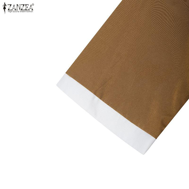 ZANZEA Kadın Yarım Kollu Bluz ve Pantolon Günlük İki Parça Takım Elbiseler