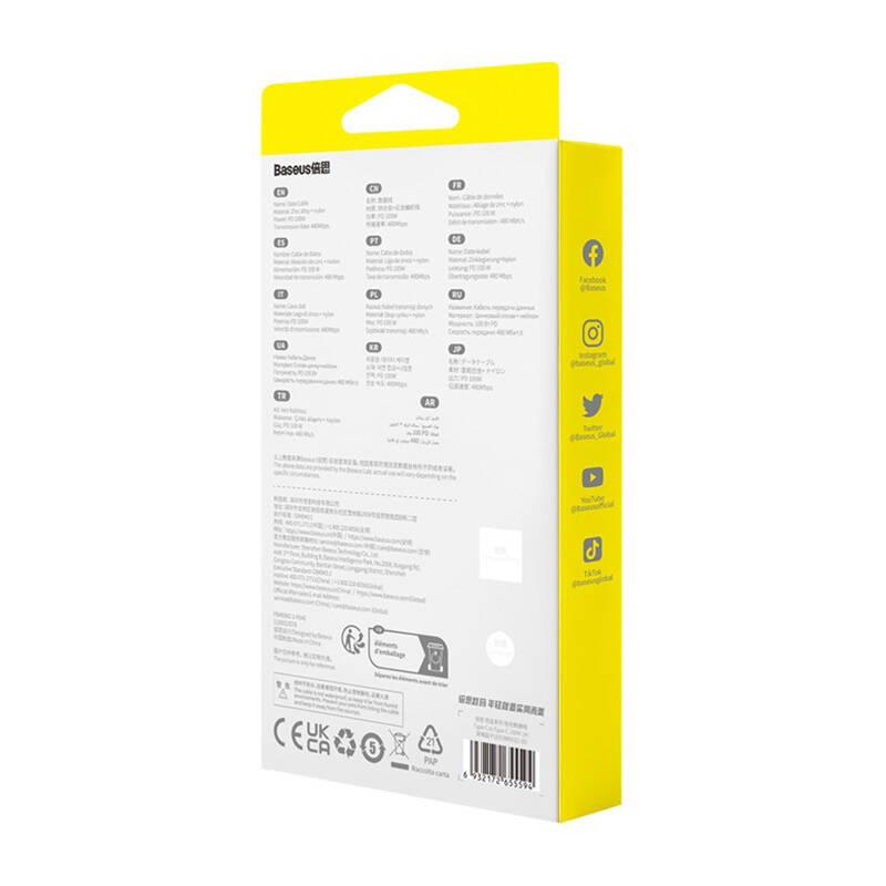 Kabel Usb-C Do Usb-C Baseus Tungsten Gold, 100W, 1M (Niebieski)