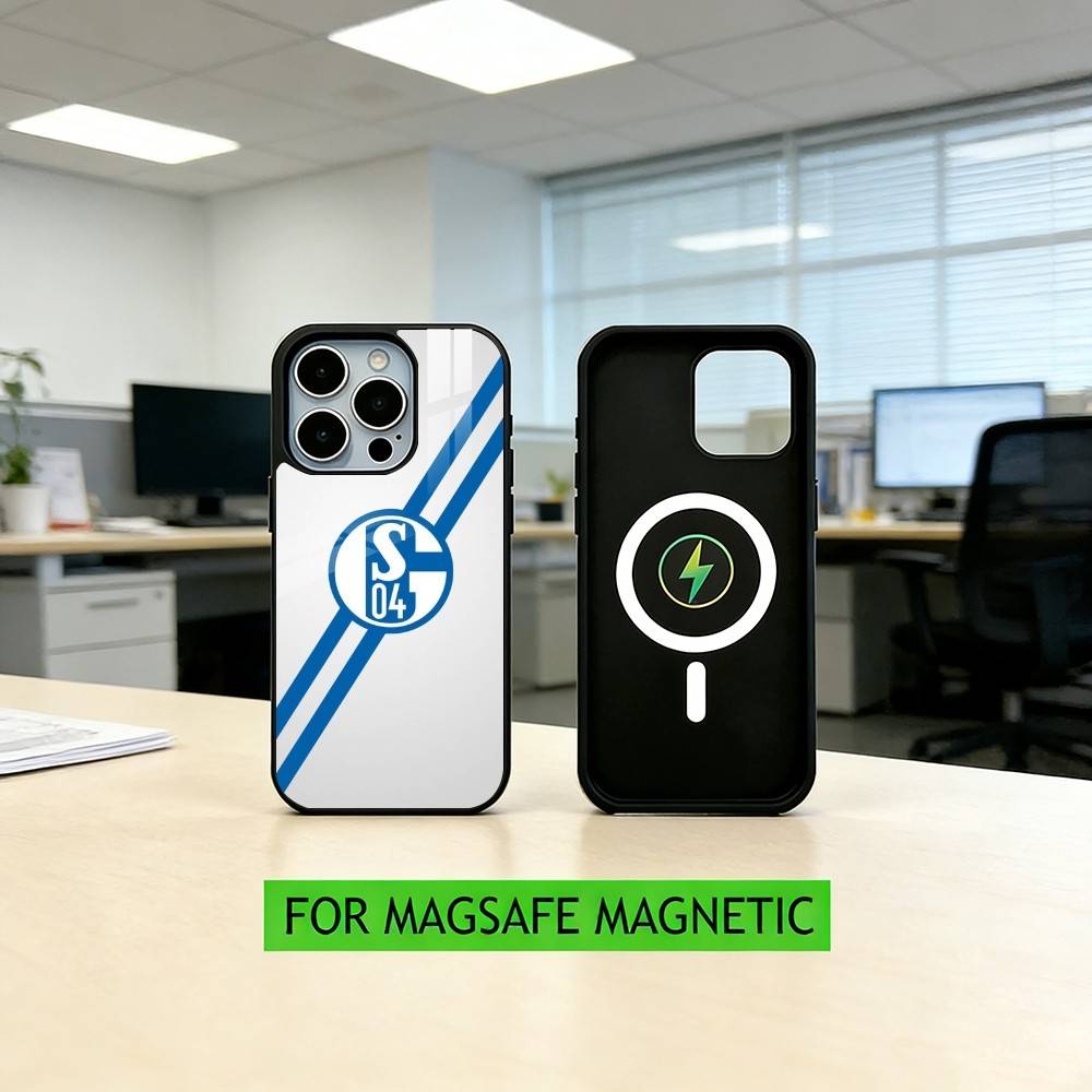 S-Schalke 04-PC Handyhülle Für iPhone17,16,15,14,13,12,11 Plus,Pro Magnetisch Für Magsafe Kabelloses Laden
