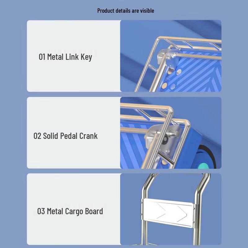 Heavy-Duty Foldable Platform Cart with Guardrail