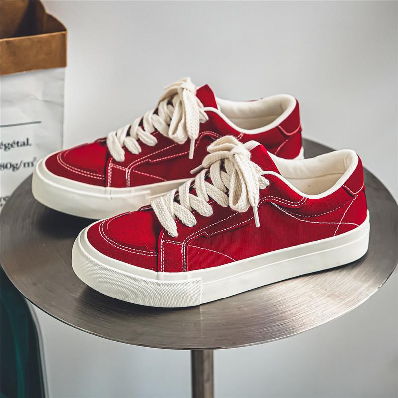 

Fashion Couple Fashion Casual Shoe Breathable Anti Slip Canvas Footwear Mens Women Outdoor Comfort Walking Board Shoes Zapatillas Hombre 44 красный