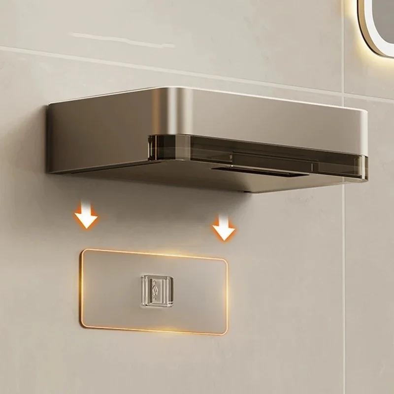 1pc Bathroom Soap Dish No Drill Wall Mounted Soap Holder Aluminum Alloy Sponge Storage Organizer Bathroom Accessories