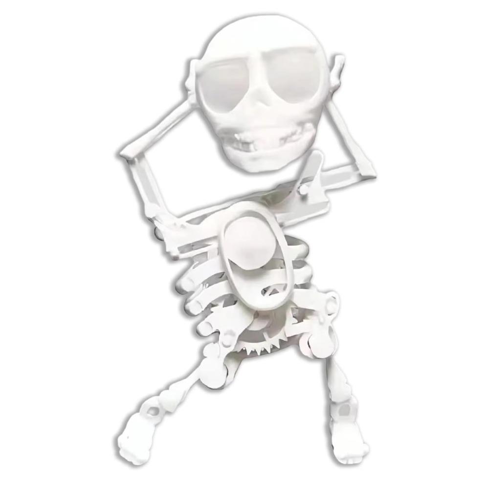 Plastic 3D Print Shaking Skull Doll Dancing Skull Spring Clockwork Toy  Kids Toddlers