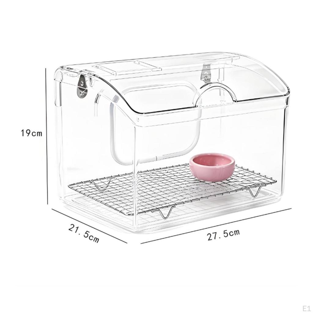 Acrylic Bird Cage Full Visibility Hanging Transparent External Parrot