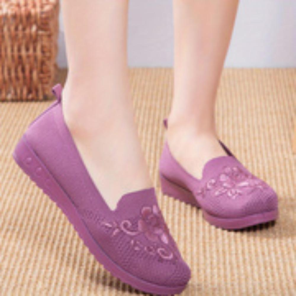 Fashion Summer Mesh Knitting Sneakers Women Breathable 2025 Fashion Spring/aututmn Round Toe Casual Comfrotable Flats Shoes for Women