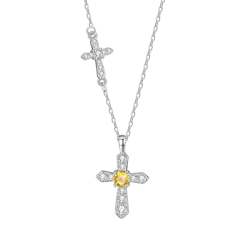 Fashion S925 Sterling Silver Necklace Light Luxury Design Thin Chain Women Jewelry Gift