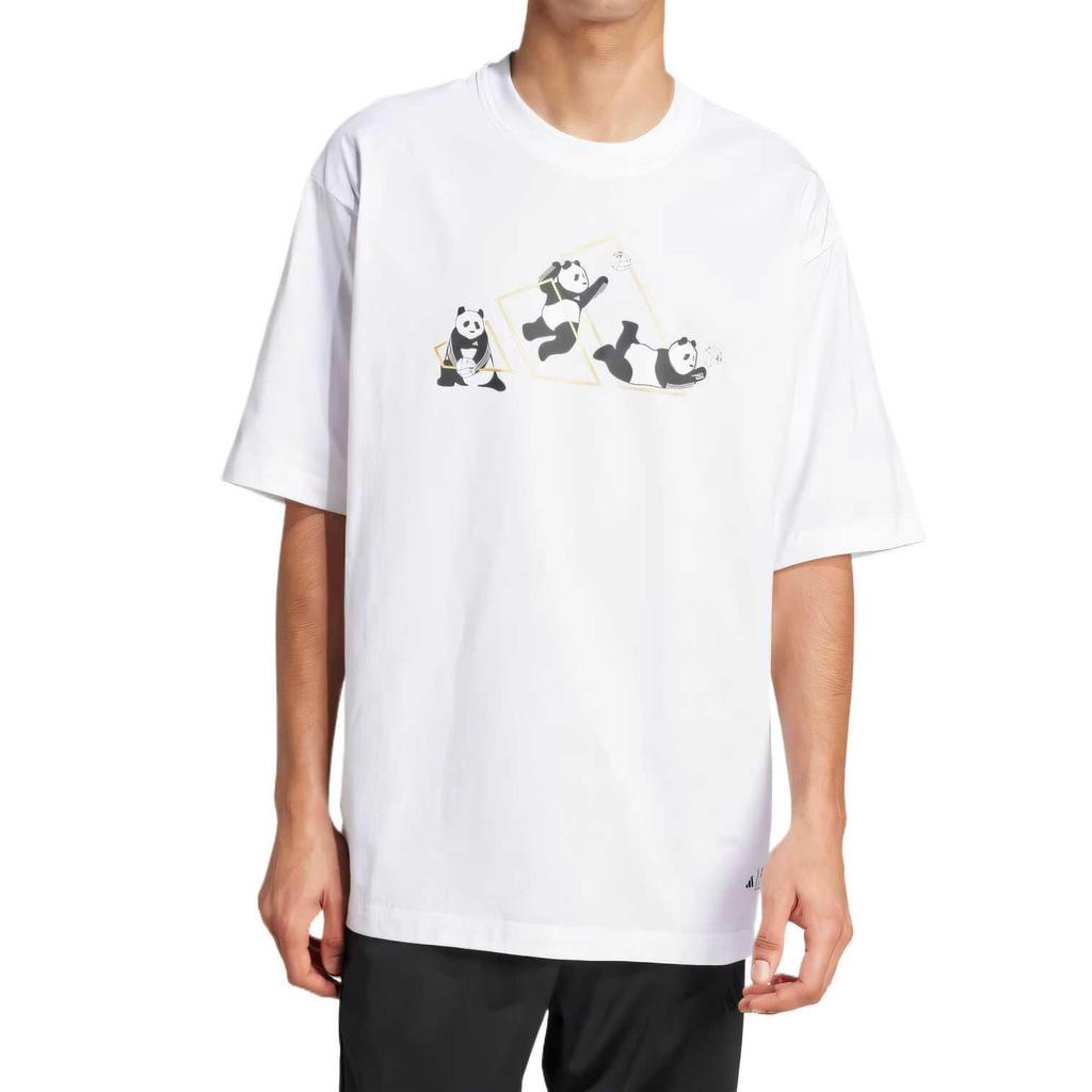 adidas T-Shirts Unisex Weiß Rundhalsausschnitt Moderat JZ3275