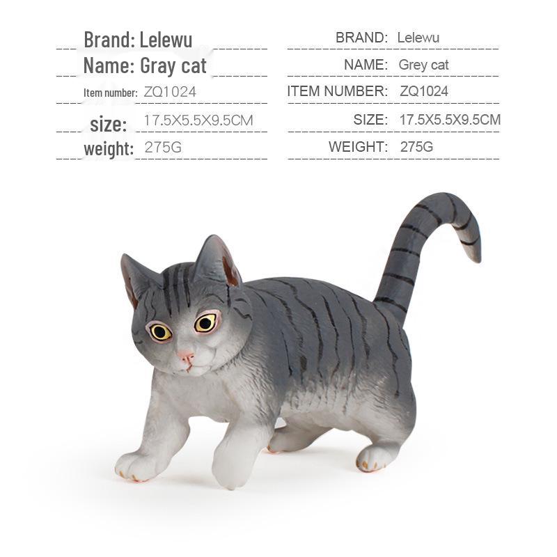 Children's Black and White Kitten Simulation Set - Toy Cat Figurine