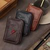 Vintage Organ Men Card Holder Wallet PU Leather Letter Card Bag Purse Multiple Card Slots Portable Credit  Stylish Retro Design