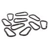 10Pieces Black D Shaped Aluminum Alloy Carabiner Hook Keychain Accessories
