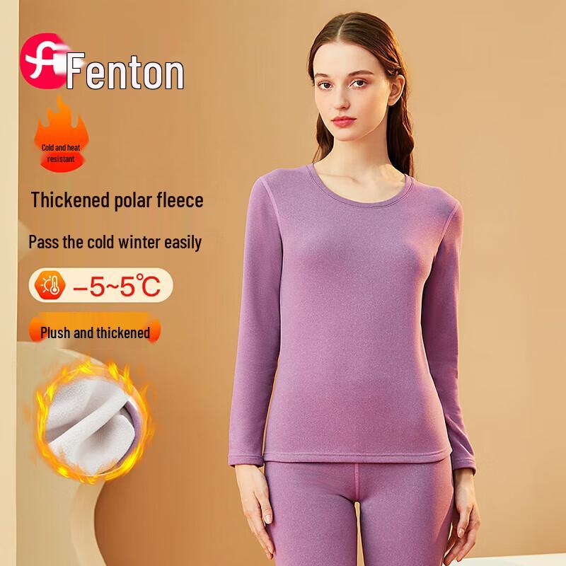 Fenteng Women's Thickened Fleece Thermal Underwear Set