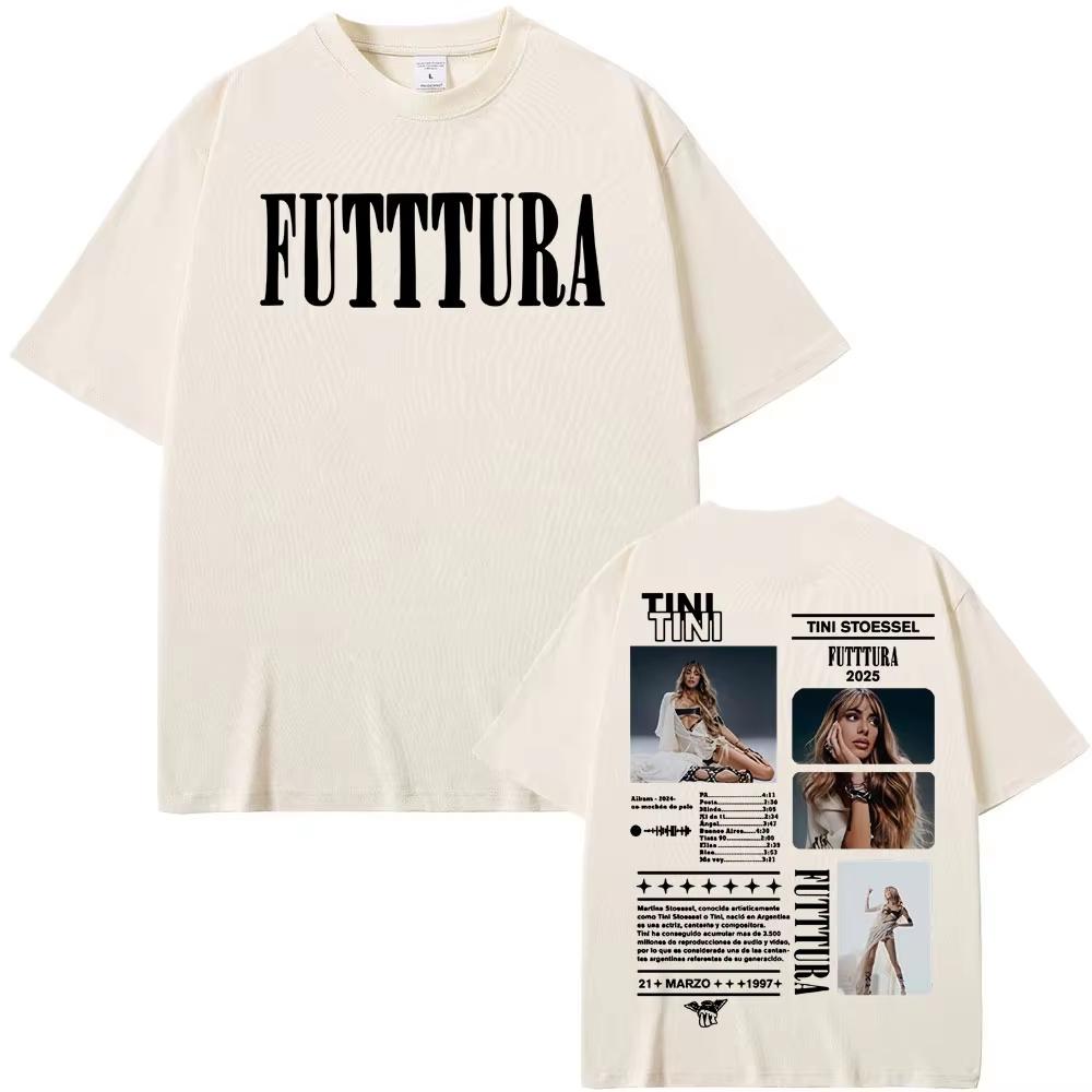Tini Stoessel Futtura Tour Graphic T Shirt Men Women Clothing High Street T-shirts Male Cotton Short Sleeve T-shirt