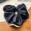 New Large-sized Fabric Hair Band and Hair AccessoryFeaturing Retro Floral and Diamond-encrusted Ponytail Hair Ties
