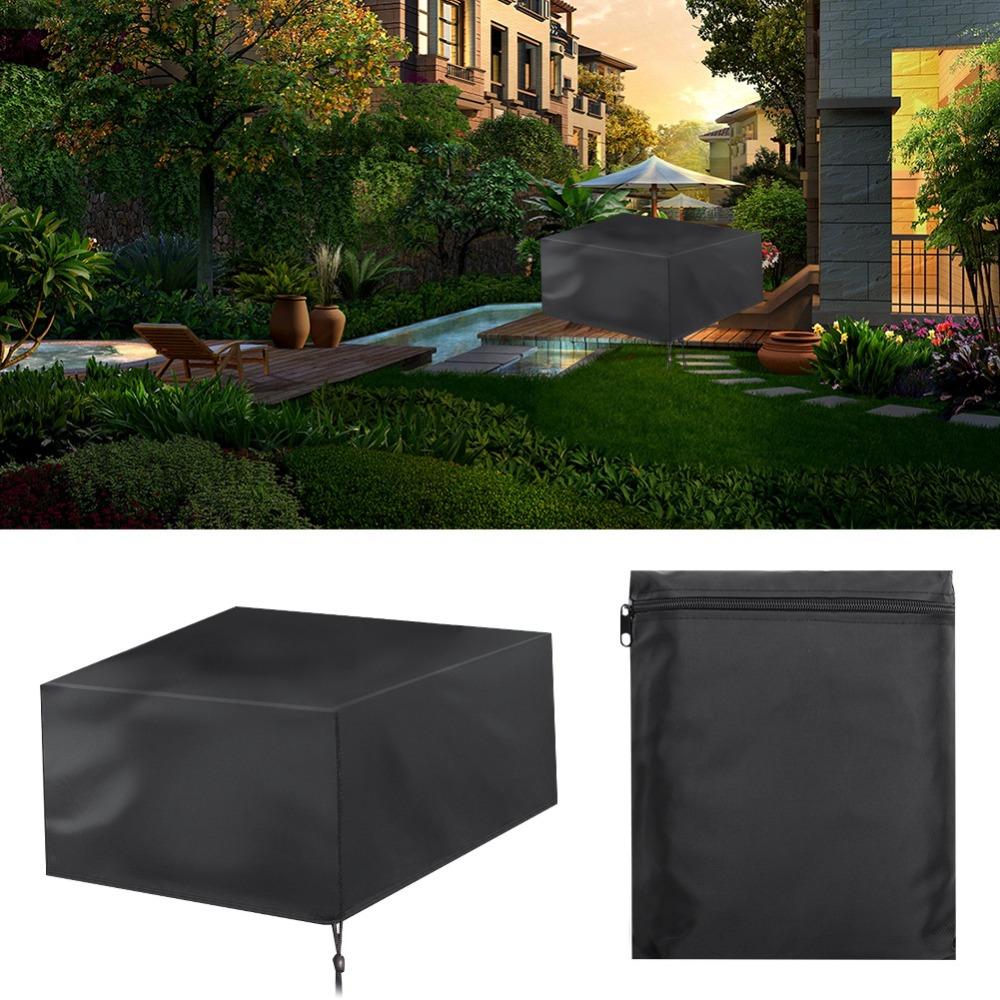 Oxford Cloth Outdoor Table Cover Waterproof Dust-Proof Patio Furniture Covers Black Heavy Duty