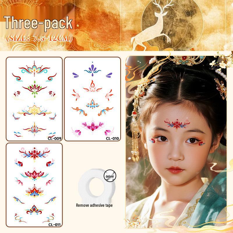 Non-Toxic Ancient Style Forehead Tattoo Stickers for Kids - Easy to Clean, High Appearance Value, Full of Atmosphere