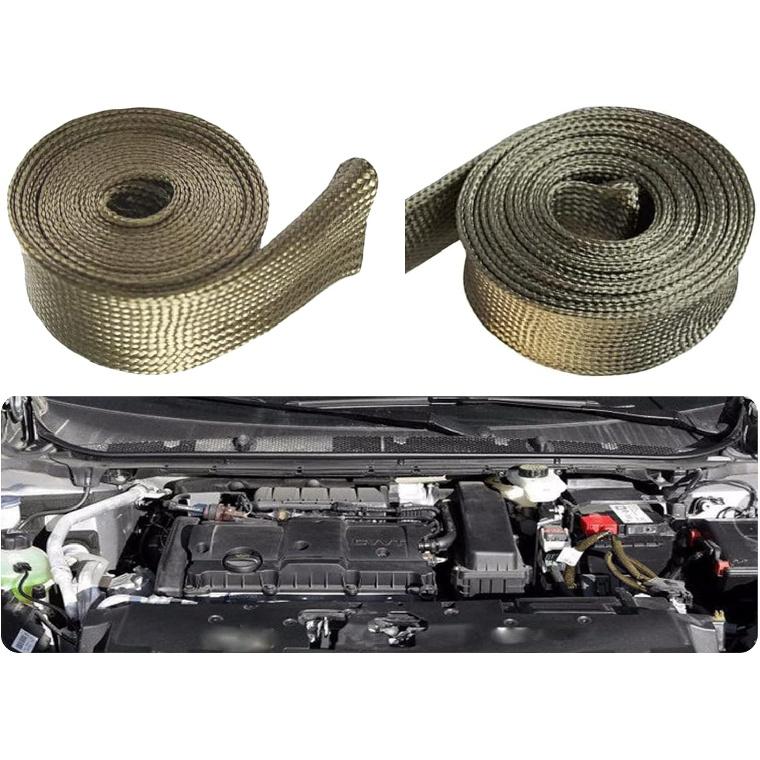 Heat Shield Sleeve Fuel Line Heat Shield Auto Hose Spark Plug Wire Cover Protectors Boots Roll 2500 Degree For Car&Auto Wire Loom Brake Cable (1"