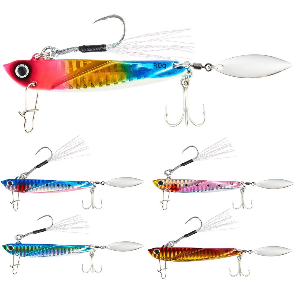 Metal Jig Set Flounder Lure Sea Bass 20g 30g 40g Bluefish Surf Metal Vibe Iron Plate Lure Flight Distance Color Set [Aoarashi Lure] (5 B, 40g)