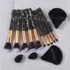 REGENBOOG - Set of 14: Marble Print Makeup Brush + Triangle Powder Puff + Mini Makeup Blender Beauty Sponge