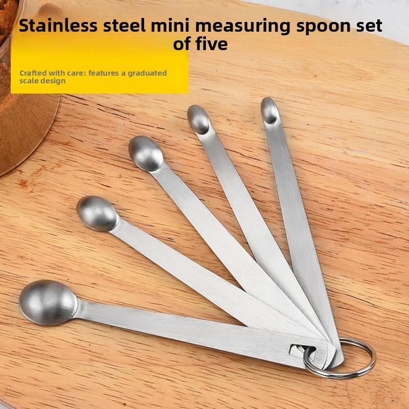 Stainless steel mini measuring spoon 5-piece set baking tool measuring spoon household salt spoon seasoning spoon