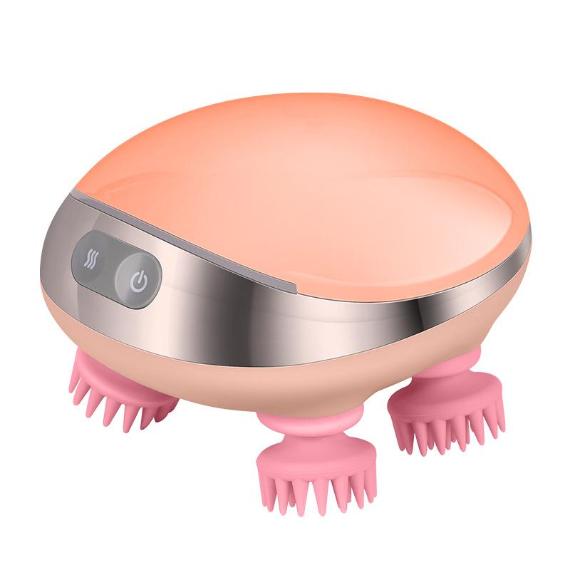 

K111 Electric Head Massager Hot Compress Head Relax Deep Tissue Kneading Massage Machine Orange