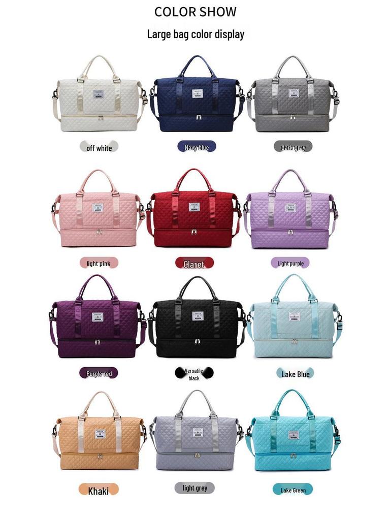Korean Style Large Capacity Quilted Gym Bag - Yoga, Travel, Crossbody & Mother-Child Handbag