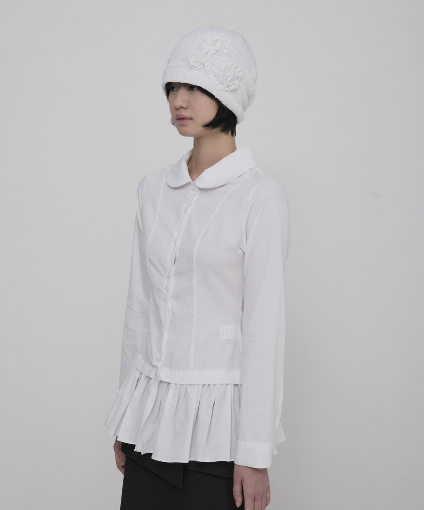 Peulleeoeob Ruffle Shirring Beanie (Fl-740_White)