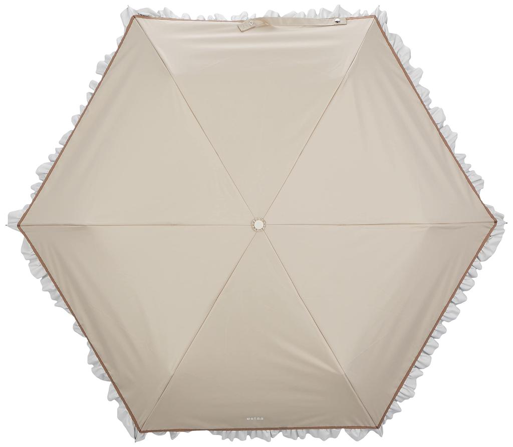 Estaa MOONBAT Premium Parasol Rain or Decorative Folding Beige Light-Blocking, Heat-Blocking, UV-Blocking (For Shine), 50cm, Women's Umbrella,