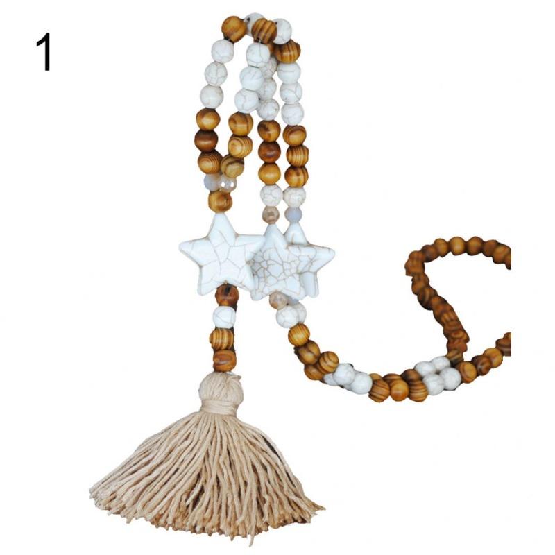 Богемия Женщины Бусины Ручной Работы Кисточки Кулон Цепи Свитер Длинное Ожерелье Ювелирные Изделия