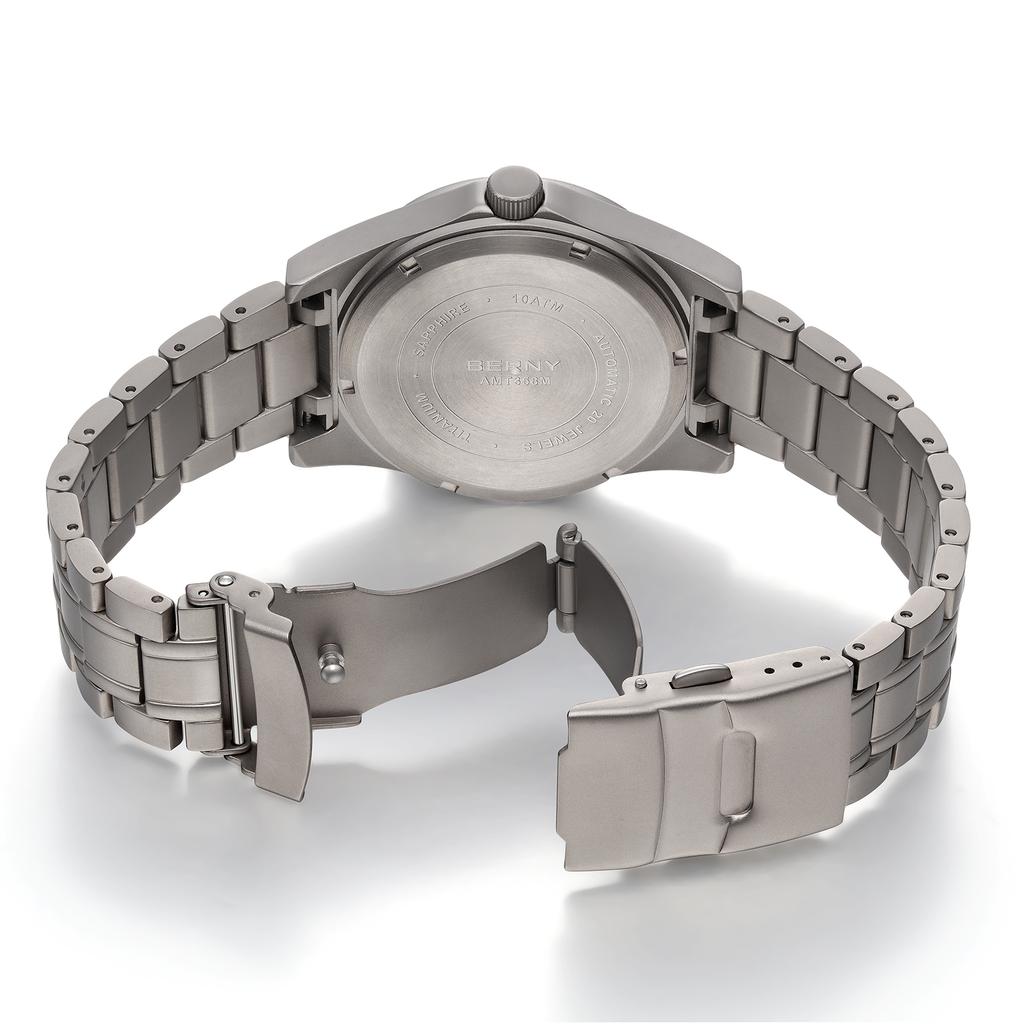 BERNY Mechanisch Herenhorloge Volledig Titanium Automatisch Polshorloge met 10ATM Waterdicht Saffier ST1731 Super Lichtgevend Herenhorloges