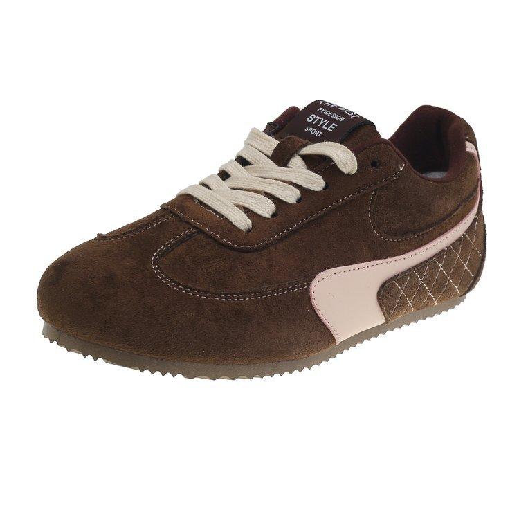 

Кроссовки Agande ярких цветов для женщин 2025 года, универсальные, увеличивающие рост, повседневные спортивные кроссовки для сноуборда 35 темно-коричневого