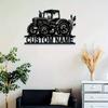 Vintage Tractor Metal Wall Sign Family Name Custom Decor Matte Finish