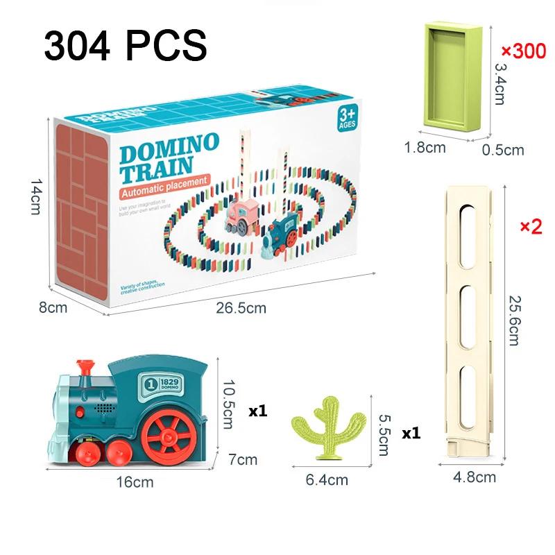 Kids Automatic Laying Domino Train Electric Car Dominoes Set Brick Blocks Kits Games Educational Toys Children Diy Toy Boys Gift