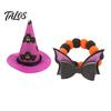 Łatwe do noszenia akcesoria dla zwierząt Halloweenowy Kostium Kota, Skrzydła Nietoperza, Zabawny Kapelusz Czarownicy, Filcowe Urocze Zwierzątka Dekoracje Imprezowe Świąteczny Strój dla Kotów Małych Psów,