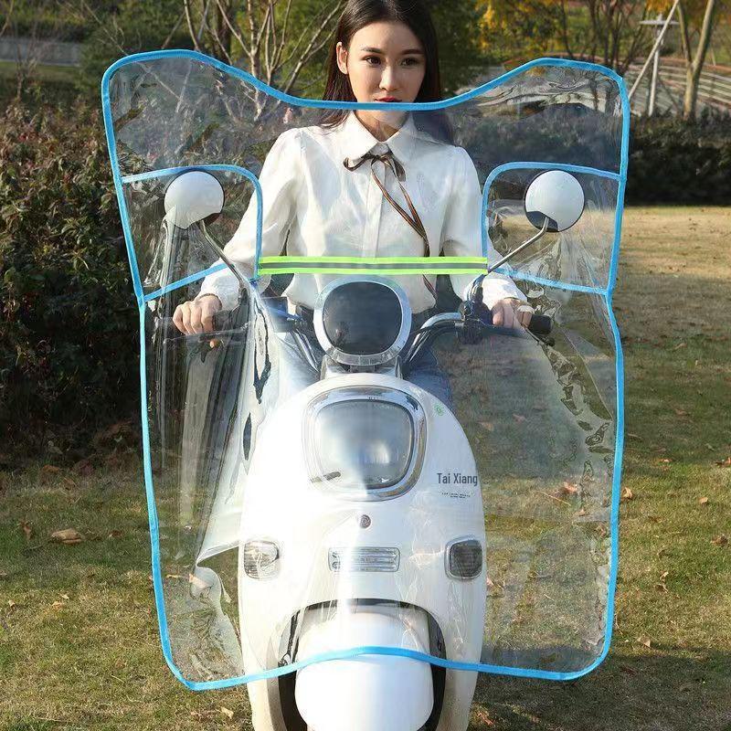 Transparentný kryt odolný voči vetru a dažďu pre elektrické autá, motocykle a bicykle s pedálmi