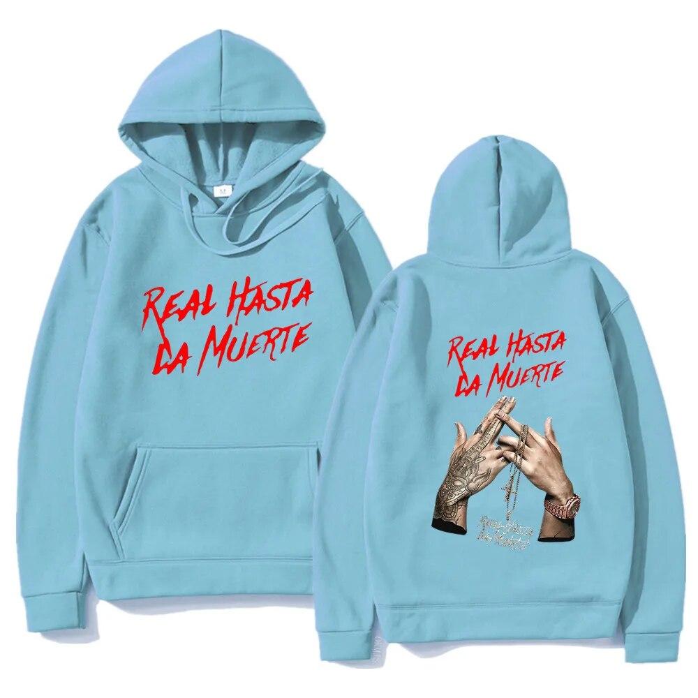 Anuel AA Printed Unisex Hoodies Sweatshirt Fashion Real Hasta La Muerte Casual Tracksuit Unisex Women Clothing Anime Pullover Hoodie