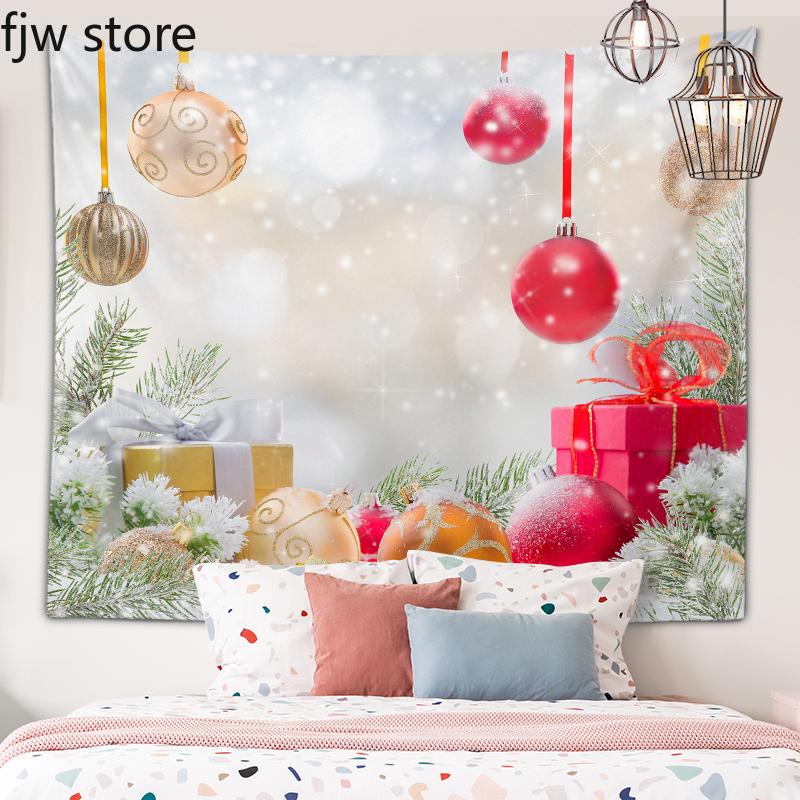 Noel Yeni Yıl Dekorasyon Goblen Şenlikli Noel Topu Goblen Duvar Sanatı Dekorasyon Odası Oturma Odası Ev Dekorasyon