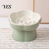 Vomiting Prevention Pet Bowl Ceramic Slow Feeder Bowl, Dogs Cats Anti-Choking Eating Food Elevated Feeding for Dry & Wet with Rose Pattern