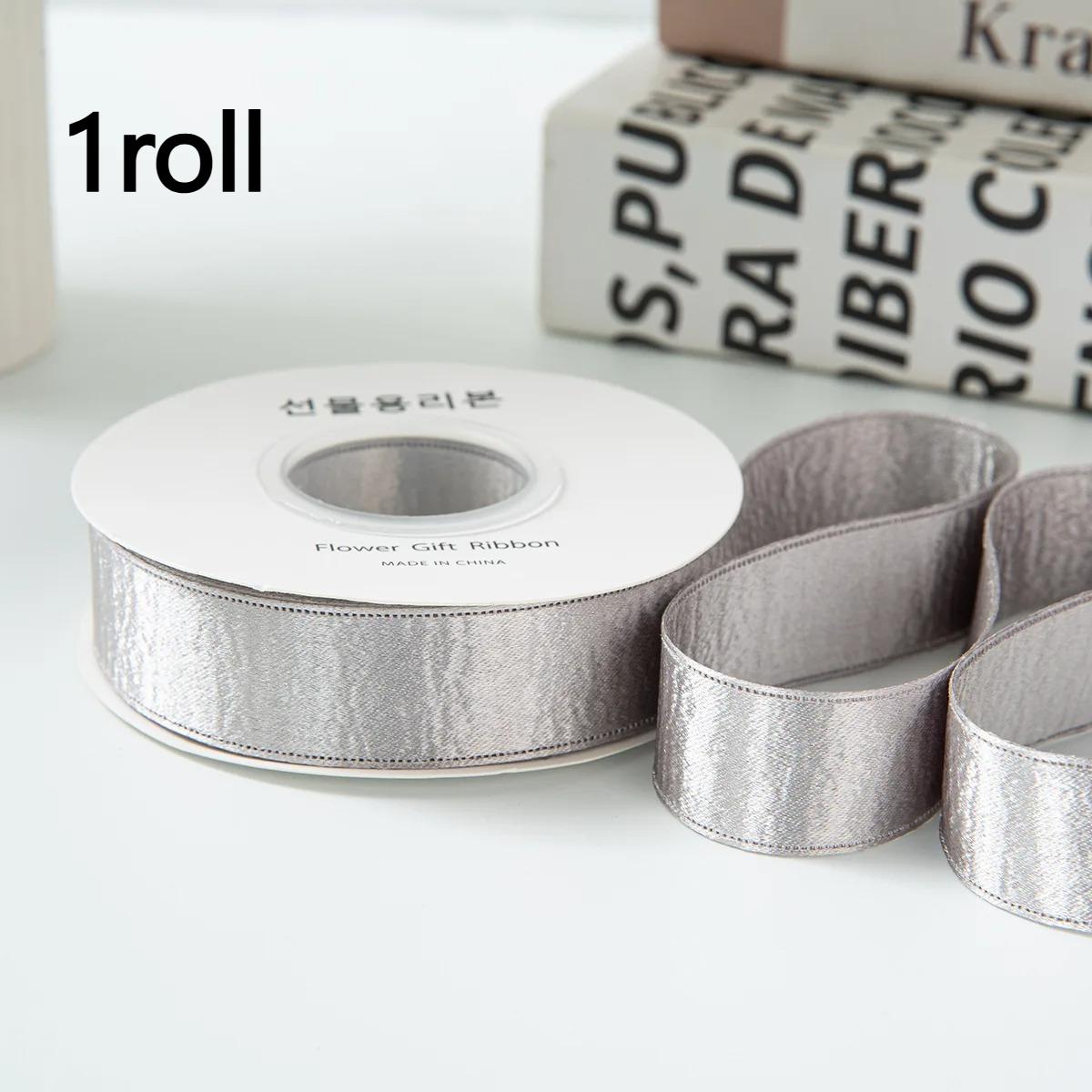 

Elegant Golden Glossy Ribbon Roll Wide Metallic-like Gift Wrapping Bow Making Floral Arrangement Decoration Craft Material
